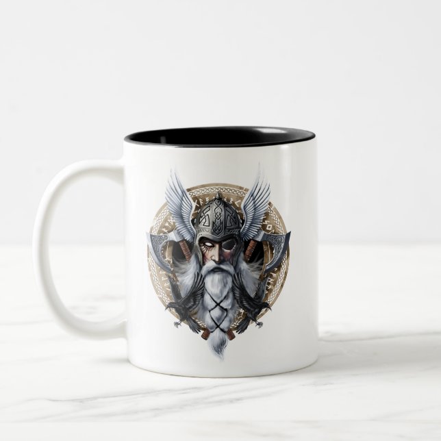 Norse Warrior Gud Odin Två-Tonad Mugg (Vänster)
