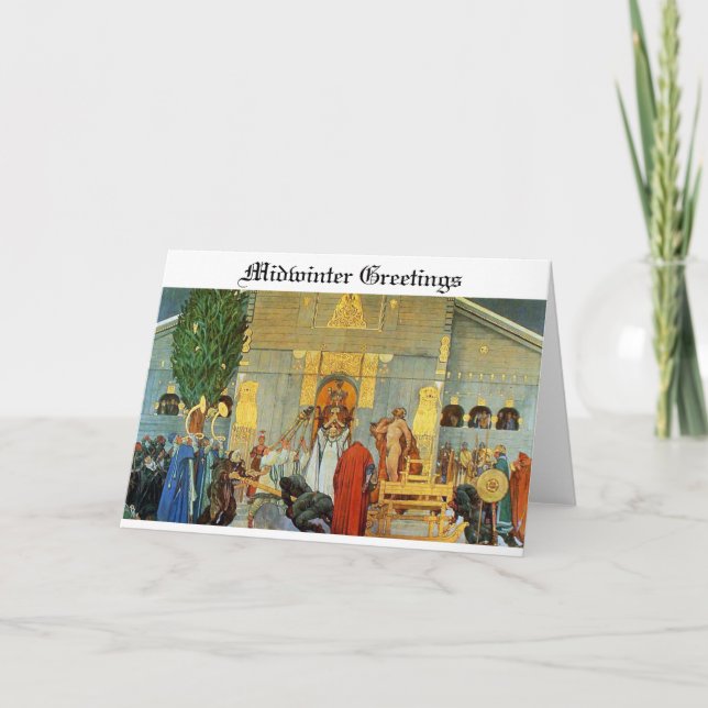 Norse Yule Card - Midvinter-fack Helgkort (Framsida)