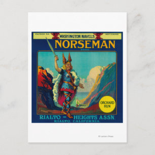 Norseman Orange LabelRialto, CA Vykort