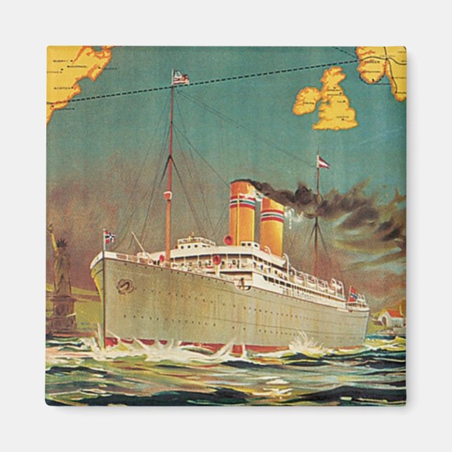 Norsk amerikansk linje magnet (Framsidan)