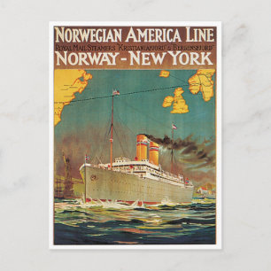 Norsk amerikansk linje vykort