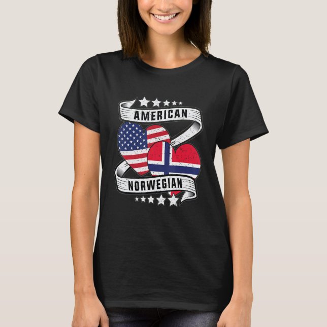 Norsk amerikansk skjorta Halvnorsk Ameri T Shirt (Framsida)