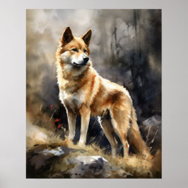 Norsk Buhund Hund Art Print Poster