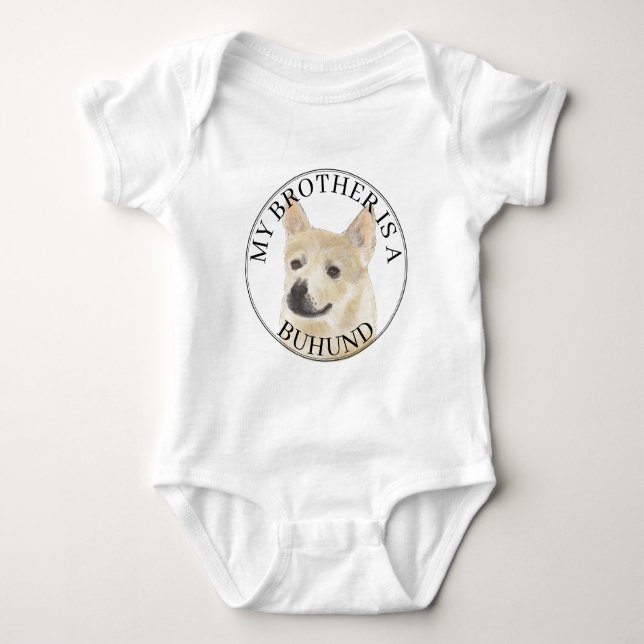 Norsk Buhund Hund Big Brother T Shirt (Framsida)