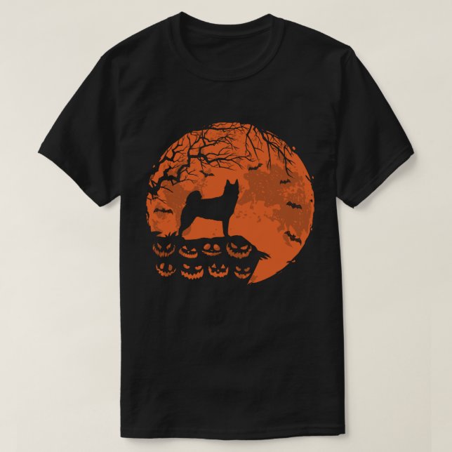 Norsk buhund och Måne Halloween Hund älskare Gift T Shirt (Design framsida)