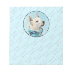 Norsk Buhund Painting - Cute Original Hund Art Anteckningsblock