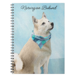 Norsk Buhund Painting - Cute Original Hund Art Anteckningsbok