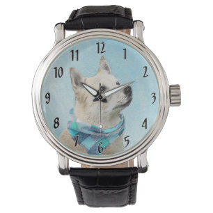 Norsk Buhund Painting - Cute Original Hund Art Armbandsur