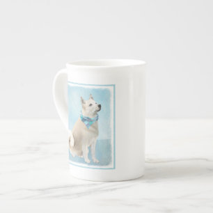 Norsk Buhund Painting - Cute Original Hund Art Benporslin Mugg