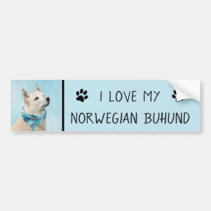Norsk Buhund Painting - Cute Original Hund Art Bildekal