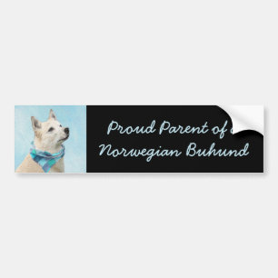 Norsk Buhund Painting - Cute Original Hund Art Bildekal