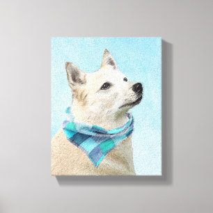 Norsk Buhund Painting - Cute Original Hund Art Canvastryck