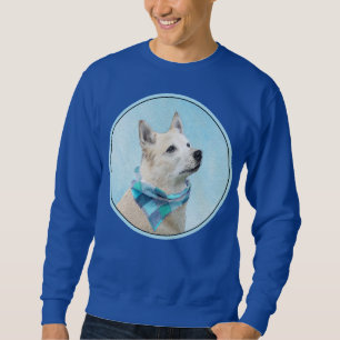 Norsk Buhund Painting - Cute Original Hund Art Lång Ärmad Tröja