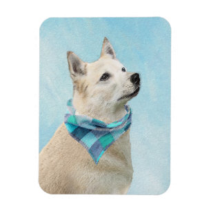 Norsk Buhund Painting - Cute Original Hund Art Magnet