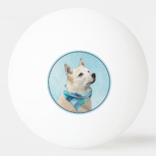 Norsk Buhund Painting - Cute Original Hund Art Pingisboll