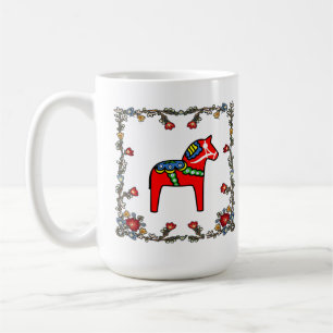 Norsk bunad-Blommigt med Dala Horse Kaffemugg