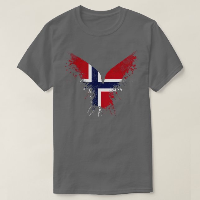 Norsk Eagle Flagga T Shirt (Design framsida)