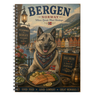 Norsk Elghund i Bergen Vintage Resekonst Anteckningsbok