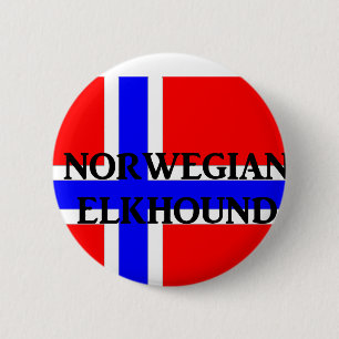 norsk elghund namn norge-flagg knapp