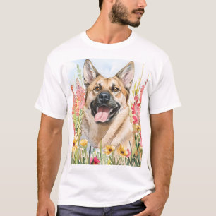 Norsk Elghund Vattenfärg Herr T-Shirt