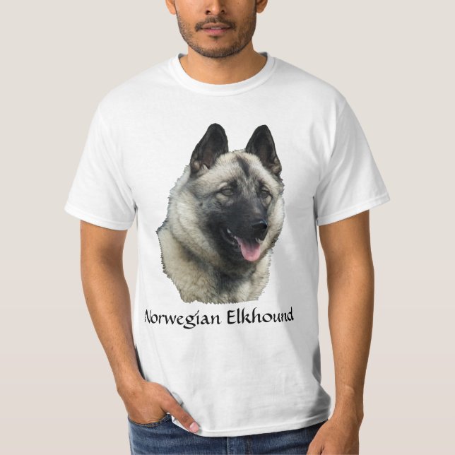 Norsk Elkhound Art Tee Shirt (Framsida)