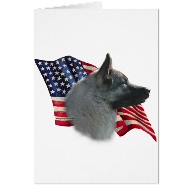 Norsk Elkhound Flagga Hälsningskort (Framsidan)