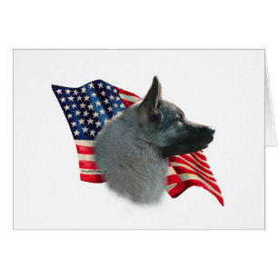 Norsk Elkhound Flagga Hälsningskort