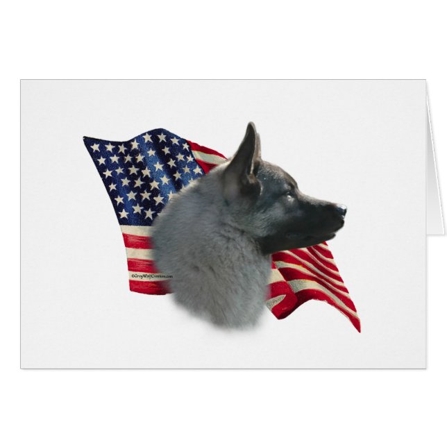 Norsk Elkhound Flagga Hälsningskort (Framsidan Horizontal)