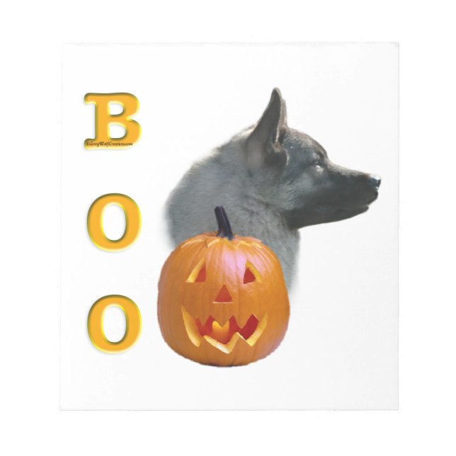 Norsk Elkhound Halloween Boo Anteckningsblock (Framsida)