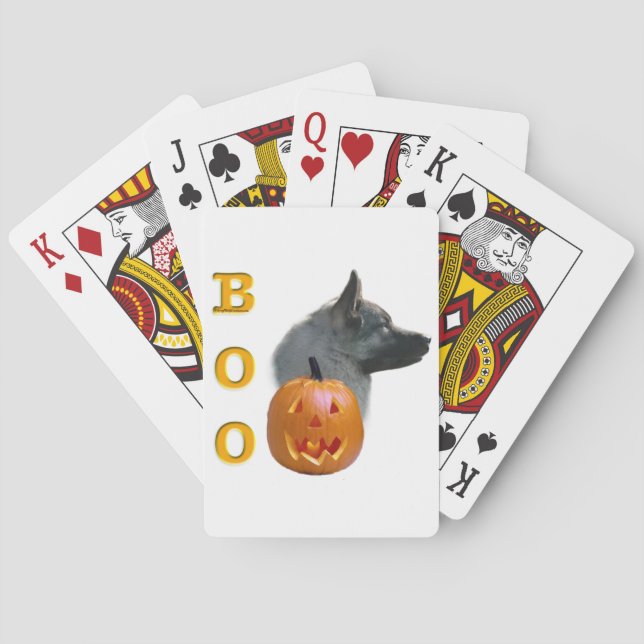 Norsk Elkhound Halloween Boo Kortlek (Baksidan)
