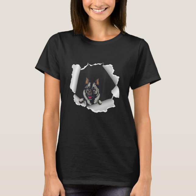 Norsk elkhound-Hund för Far-dagen T Shirt (Framsida)