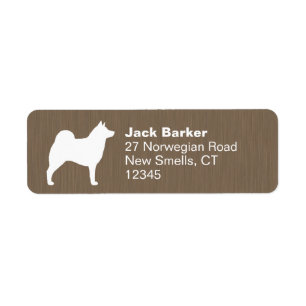 Norsk Elkhound Hund Silhouette-Returadress Returadress Etikett