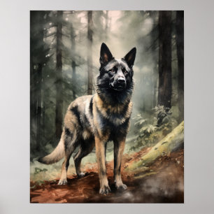 Norsk Elkhound-Hund-utskrift Poster