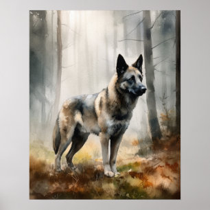Norsk Elkhound-Hund-utskrift Poster