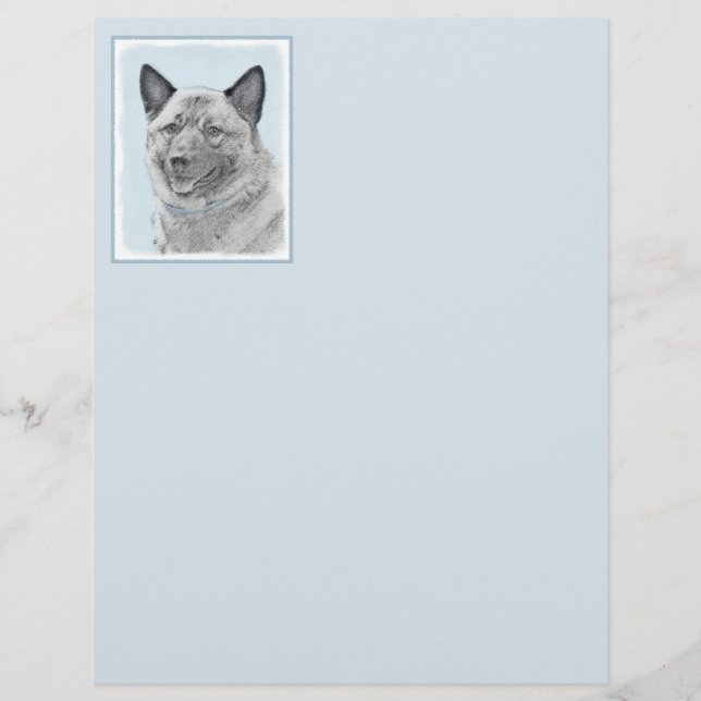 Norsk Elkhound-målning - Original Hund Art (Framsida)