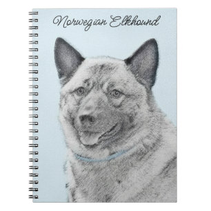 Norsk Elkhound-målning - Original Hund Art Anteckningsbok