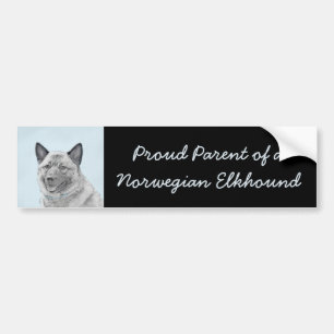 Norsk Elkhound-målning - Original Hund Art Bildekal