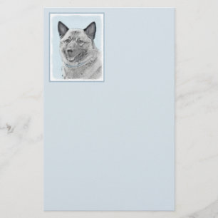 Norsk Elkhound-målning - Original Hund Art Brevpapper