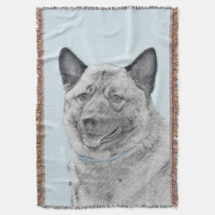 Norsk Elkhound-målning - Original Hund Art Filt