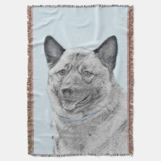 Norsk Elkhound-målning - Original Hund Art Filt (Framsidan Vertikal)