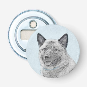 Norsk Elkhound-målning - Original Hund Art Flasköppnare