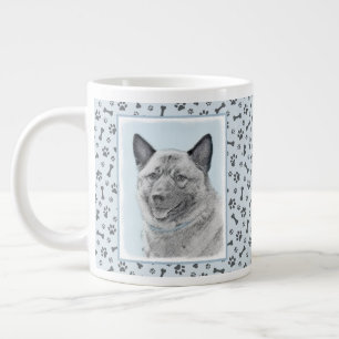 Norsk Elkhound-målning - Original Hund Art Jumbo Mugg