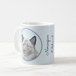 Norsk Elkhound-målning - Original Hund Art Kaffemugg
