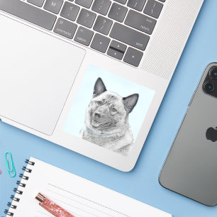 Norsk Elkhound-målning - Original Hund Art Klistermärken