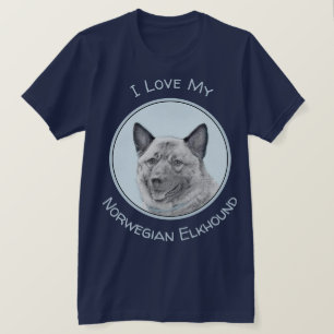 Norsk Elkhound-målning - Original Hund Art T Shirt