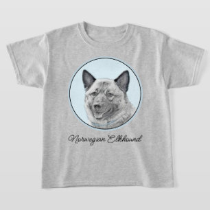 Norsk Elkhound-målning - Original Hund Art T Shirt