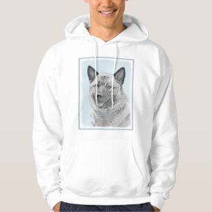 Norsk Elkhound-målning - Original Hund Art Tröja Med Luva