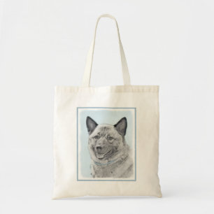 Norsk Elkhound-målning - Original Hund Art Tygkasse