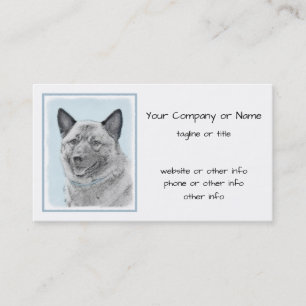 Norsk Elkhound-målning - Original Hund Art Visitkort