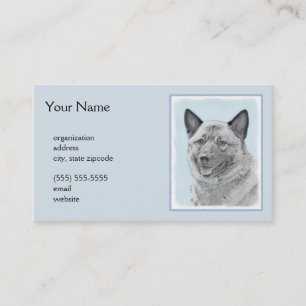 Norsk Elkhound-målning - Original Hund Art Visitkort